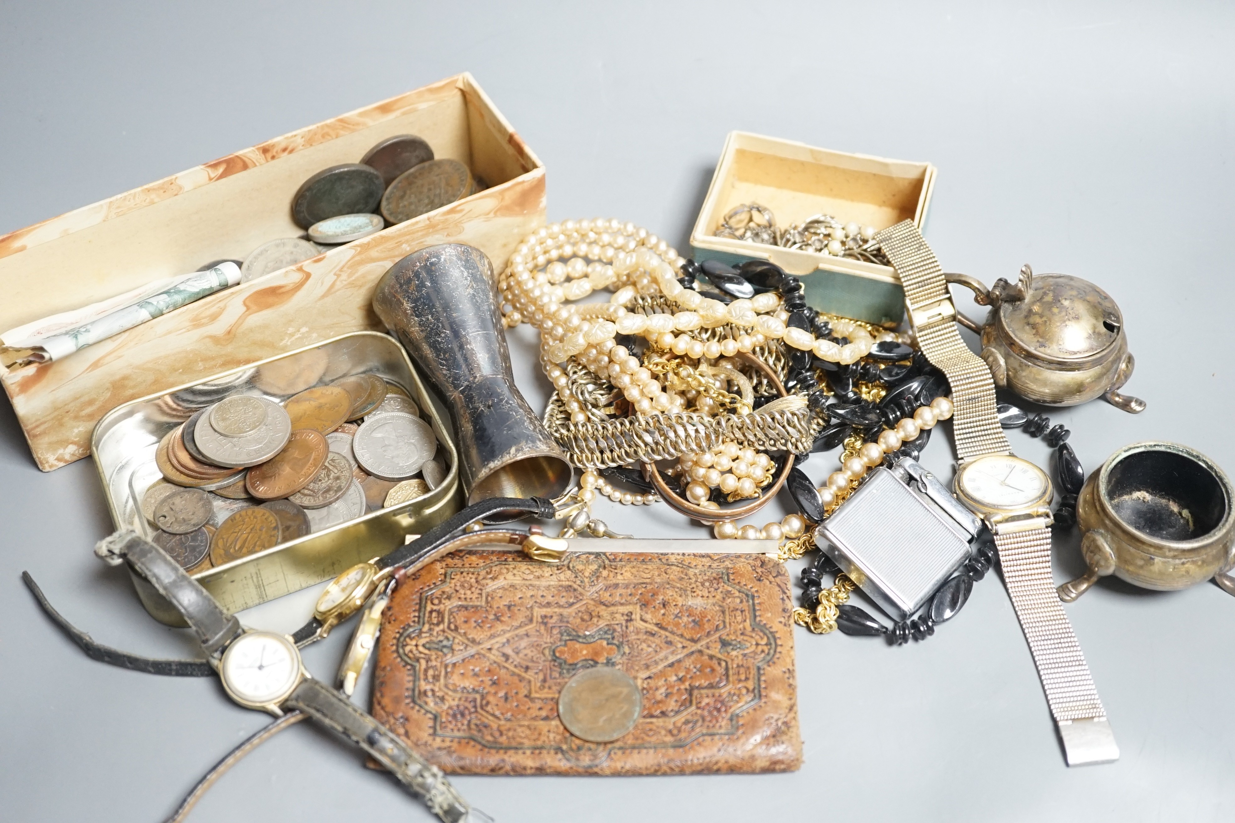 A quantity of mixed coinage and ephemera